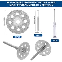 SZYILIDA gyémánt vágókorong készlet forgószerszámhoz - 22 mm, 25 db, 4 befogószár (3 mm) 2