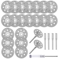 SZYILIDA gyémánt vágókorong készlet forgószerszámhoz - 22 mm, 25 db, 4 befogószár (3 mm) 1