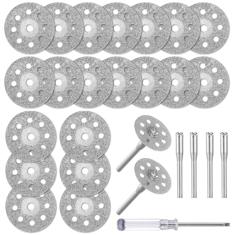 SZYILIDA gyémánt vágókorong készlet forgószerszámhoz - 22 mm, 25 db, 4 befogószár (3 mm)