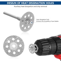 SZYILIDA gyémánt vágókorong készlet forgószerszámhoz - 22 mm, 25 db, 4 befogószár (3 mm) 3