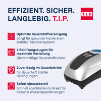 T.I.P. API 1000/4 Komplet za aeraciju jezerca, podesiva pumpa 450-900 l/h, za jezerca i akvarije, s funkcijom sprječavanja zaleđivanja, tiha i energetski učinkovita 5