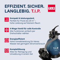 Pieskový filtračný systém T.I.P. – Bazénová filtrácia pre bazény do 20 m³ s výkonom 7900 l/h 5