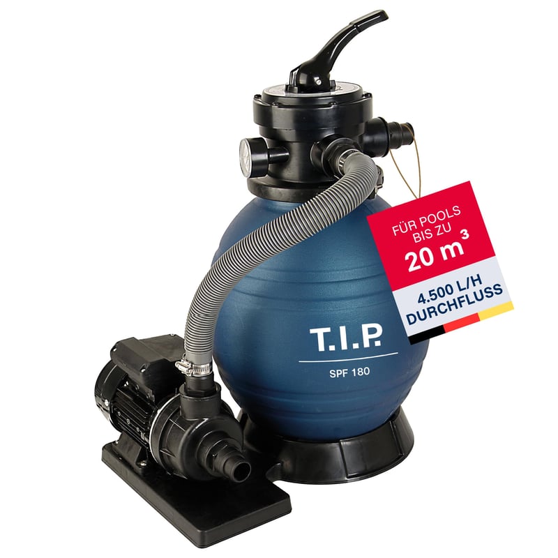 Pieskový filtračný systém T.I.P. – Bazénová filtrácia pre bazény do 20 m³ s výkonom 7900 l/h