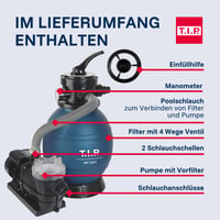 Piesková filtrácia do bazéna T.I.P. – výkon 10 000 l/h, pre bazény do 30 m³, účinná filtrácia vody 9