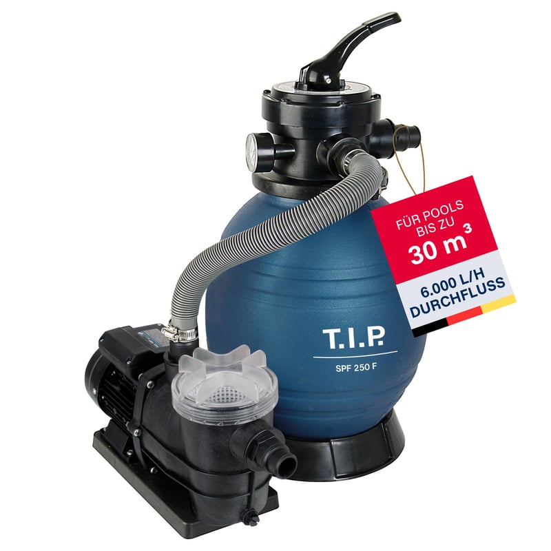 Piesková filtrácia do bazéna T.I.P. – výkon 10 000 l/h, pre bazény do 30 m³, účinná filtrácia vody