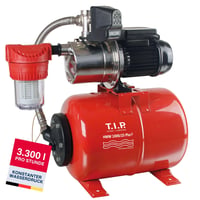 T.I.P. HWW 1000/25 Plus F Kućni hidropak od nehrđajućeg čelika s predfilterom – 3300 l/h, 46 m, 4,6 bara, 800 W, čelični spremnik od 22 l, manometar 1