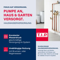 T.I.P. HWW 1000/25 Plus F Kućni hidropak od nehrđajućeg čelika s predfilterom – 3300 l/h, 46 m, 4,6 bara, 800 W, čelični spremnik od 22 l, manometar 3