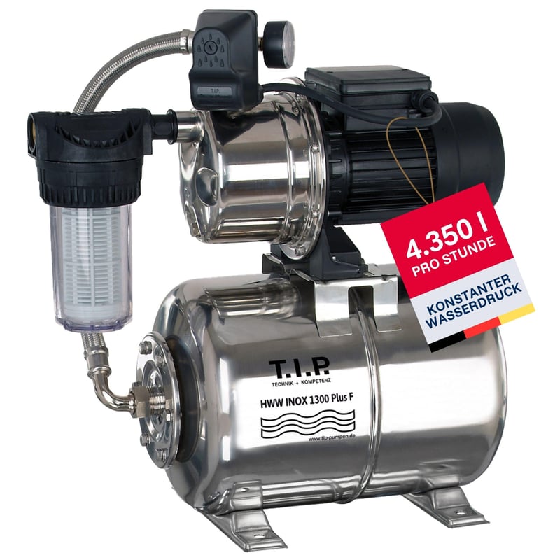 Domáca vodáreň T.I.P. HWW INOX 1300 Plus F s filtrom, 22 l — Produkt bol pri preprave poškodený (stav: pozri 2. obrázok)