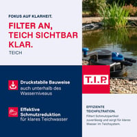 T.I.P. TFP 15000 UV 13 tófilter szett 15000L-es tóhoz, 4500 l/h szivattyúval - Fördermenge 4.500 l/h, Pond pressure filter without accessories, Pond volume: 15,000 litres 2