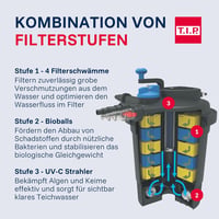 T.I.P. TFP 15000 UV 13 tófilter szett 15000L-es tóhoz, 4500 l/h szivattyúval - Fördermenge 4.500 l/h, Pond pressure filter without accessories, Pond volume: 15,000 litres 6