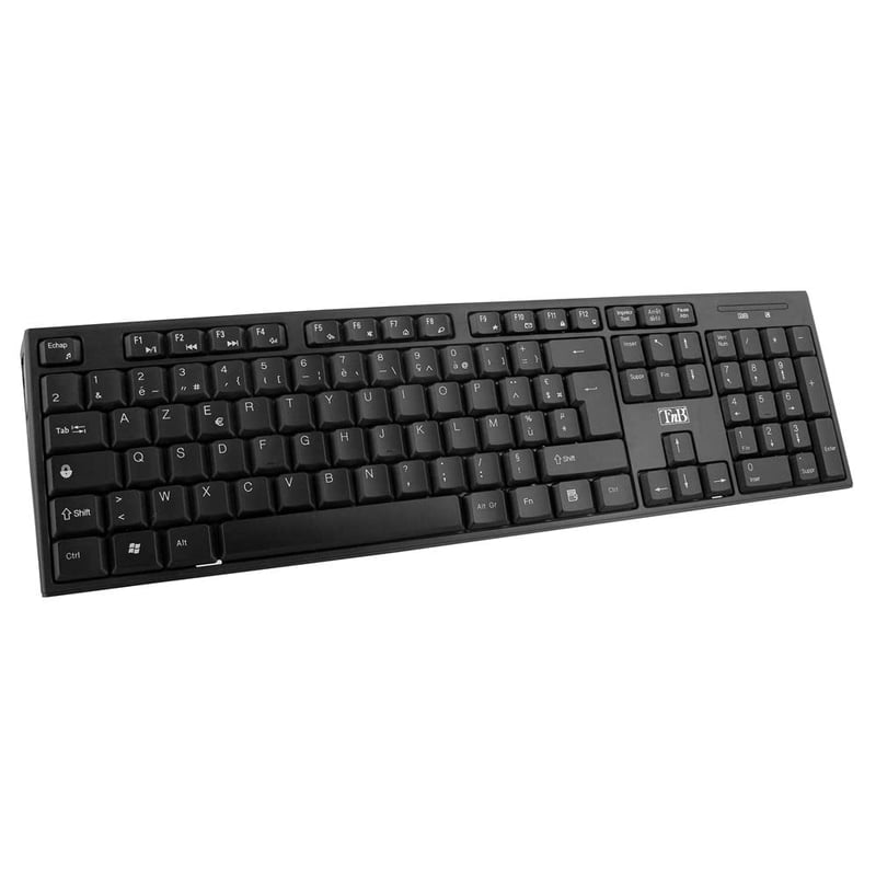 Bezdrôtová klávesnica T'nB Classy – čierna, ergonomický dizajn, ideálna pre kancelárske a domáce použitie.