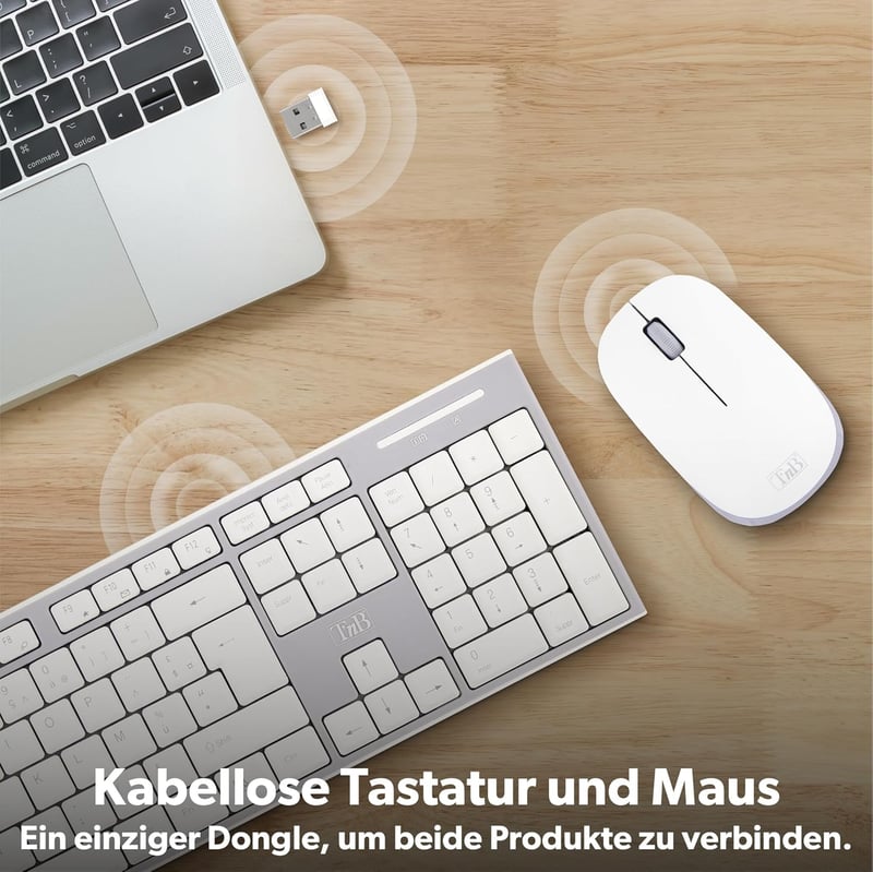 T'nB Combo Wireless Billentyűzet és Egér Szett Szürke/Fehér