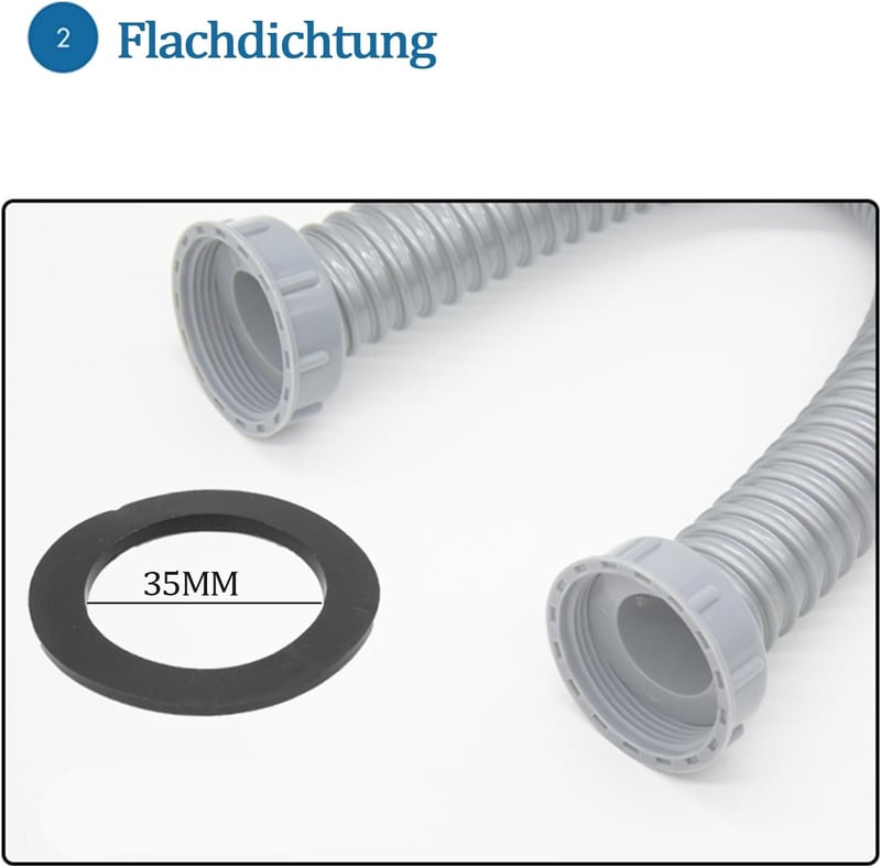 T TAKONE Mosogató Lefolyó Tömítés Készlet, 40 mm-es Szifon Tömítések Konyhába, 2 Ék és 6 Lapos Gumi Tömítőgyűrű Szett