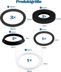 T TAKONE Mosogató Lefolyó Tömítés Készlet, 40 mm-es Szifon Tömítések Konyhába, 2 Ék és 6 Lapos Gumi Tömítőgyűrű Szett 2