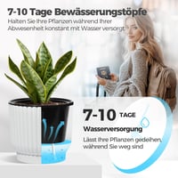 T4U Önöntöző Virágcserép Kanóccal, Műanyag, 6 Darabos Szett 6