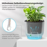 T4U Önöntöző Virágcserép Kanóccal, Műanyag, 6 Darabos Szett 7