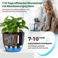 Samozavlažovací kvetináč T4U s ukazovateľom hladiny vody, 15 cm, sivý, 2 ks – Interiérový a exteriérový kvetináč pre brečtan a lopatkovec, pre začiatočníkov 4