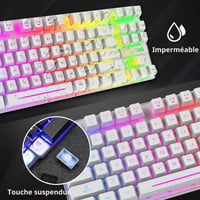 Set Tastatură și Mouse Gaming ZIYOU LANG T87 – 87 Taste, Iluminare RGB, Wireless 2.4G, Reîncărcabil + Mouse 2400 DPI, 6 Butoane 9