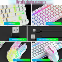 Set Tastatură și Mouse Gaming ZIYOU LANG T87 – 87 Taste, Iluminare RGB, Wireless 2.4G, Reîncărcabil + Mouse 2400 DPI, 6 Butoane 11