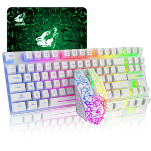 Set Tastatură și Mouse Gaming ZIYOU LANG T87 – 87 Taste, Iluminare RGB, Wireless 2.4G, Reîncărcabil + Mouse 2400 DPI, 6 Butoane