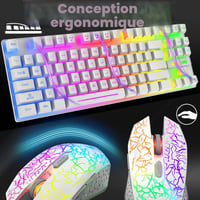 Set Tastatură și Mouse Gaming ZIYOU LANG T87 – 87 Taste, Iluminare RGB, Wireless 2.4G, Reîncărcabil + Mouse 2400 DPI, 6 Butoane 5