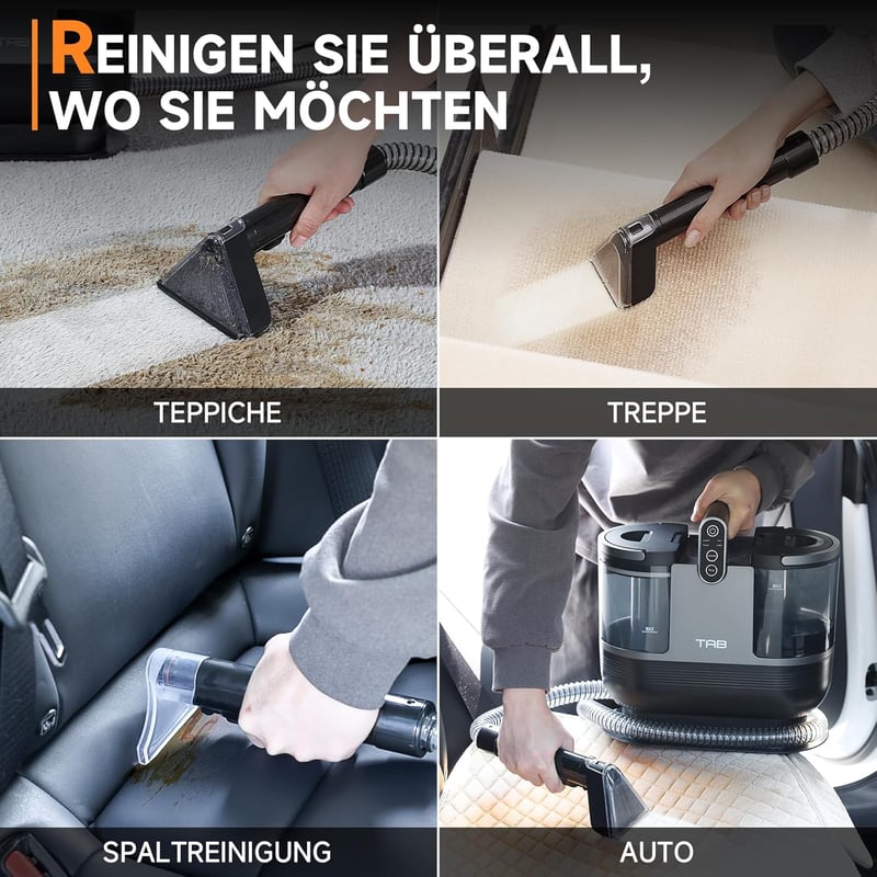 TAB Gyors Felmelegítő Szőnyegtisztító Mosó-szívógép 60°C Meleg Vízzel
