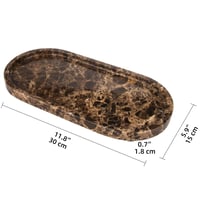 TABHOUKIT Oválny mramorový podnos tmavohnedý 30 x 15 cm – Dekoratívny servírovací podnos z prírodného mramoru 2
