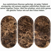 TABHOUKIT Oválny mramorový podnos tmavohnedý 30 x 15 cm – Dekoratívny servírovací podnos z prírodného mramoru 4