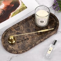 TABHOUKIT Oválny mramorový podnos tmavohnedý 30 x 15 cm – Dekoratívny servírovací podnos z prírodného mramoru 7