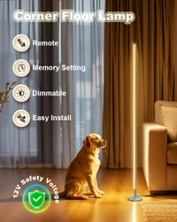 Minimalistická rohová stojacia lampa TACAHE – Stmievateľné LED akcentové svetlo 2700K-6500K – Moderná stojacia lampa s diaľkovým ovládaním do obývačky a spálne – 145 cm (57") 2