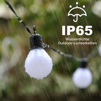 Tacobey solarni svjetlosni niz za vanjsku upotrebu s 20 G40 žarulja, 10 m, 100 LED dioda, USB punjenje, 8 načina rada, vodootporan, dekoracija za vrt, terasu i balkon 3
