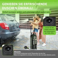 Tadomoe 20 Literes Kemping Zuhany Lábpumpával - Hordozható Napelemes Zuhanyzó PVC Táskával és Fúvókával Kempingezéshez, Túrázáshoz, Utazásho 4