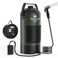 Tadomoe 20l skladacia kempingová sprcha s 2000 mAh batériovým čerpadlom a 2 m hadicou, solárna sprchovacia taška so sprchovou hlavicou, prenosná 1