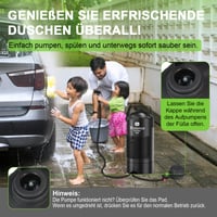 Tadomoe kempingzuhany 20 literes lábpumpával és 2 m tömlővel - összecsukható hordozható zuhanyzó zuhanyfejjel és tárolótáskával - szabadtéri 3