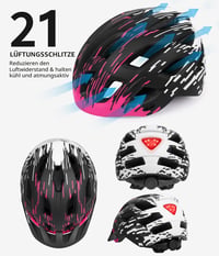 Tadpole Kerékpáros Sisak LED Lámpával Felnőtteknek 57-62 cm 2