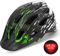 Tadpole Kerékpáros Sisak LED Lámpával Felnőtteknek 57-62cm - BlackGreen 1