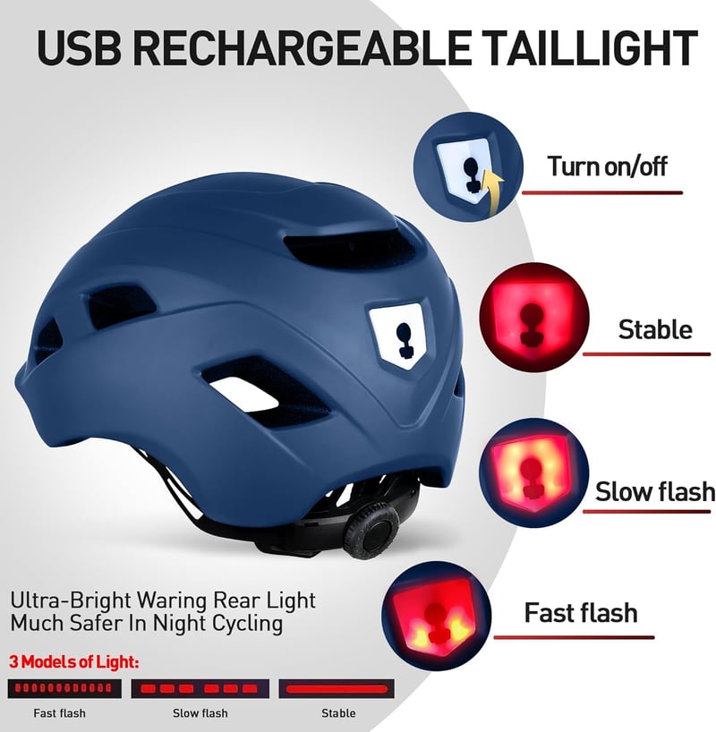 Tadpole LED-es kerékpáros sisak felnőtteknek, szellőztetett mountain bike bukósisak