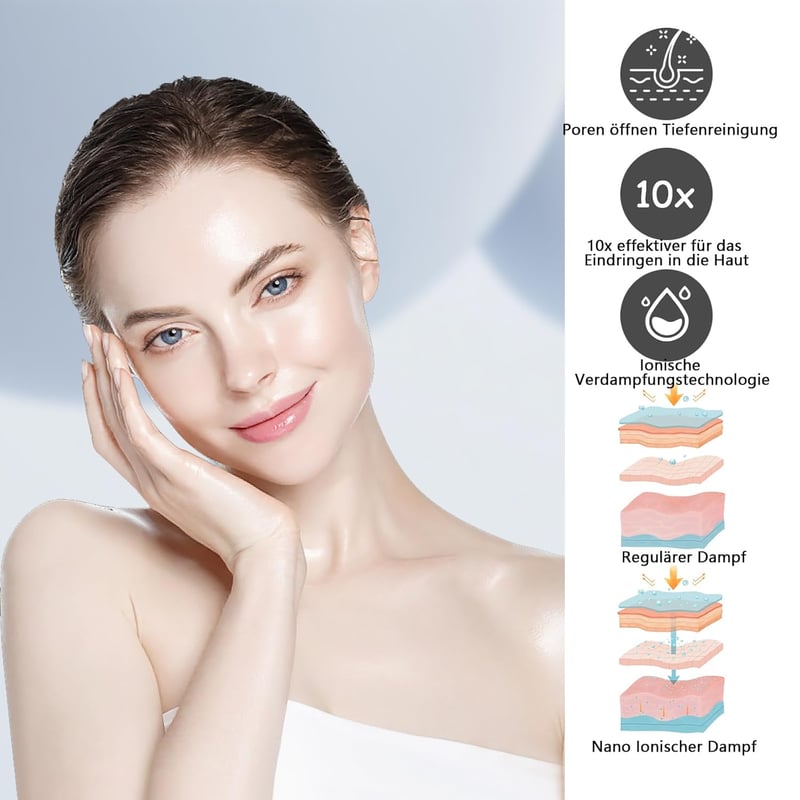 TaFoyu Nano Ionos Arcgőzölő Professzionális Párásító Pórusnyitó Készülék Arcápolás Otthoni Spa Minden Bőrtípusra