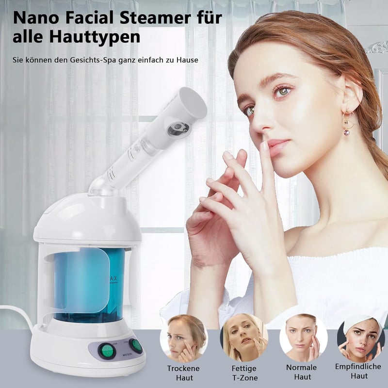 TaFoyu Nano Ionos Arcgőzölő Professzionális Párásító Pórusnyitó Készülék Arcápolás Otthoni Spa Minden Bőrtípusra
