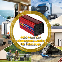 TAGEEBLU 4000W Tiszta Szinusz Inverter 12V-ról 230V-ra Autóhoz LCD Kijelzővel 9