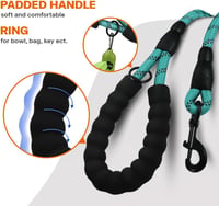 Taglory kutyapóráz 180cm puha nylon reflexcsíkkal közepes kutyáknak türkiz 4