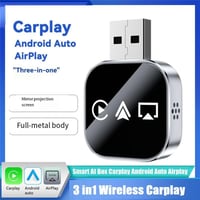 Tagtight 3 v 1 bezdrôtový adaptér CarPlay, mini CarPlay a Android Auto bezdrôtový USB dongle, s podporou Airplay, plug and play zapojenie 3