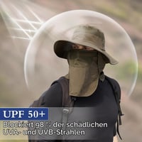 Široký slnečný klobúk TAGVO s odnímateľnou ochranou krku, UPF 50+ UV ochrana, skladací klobúk na rybolov a turistiku s nastaviteľným remienkom pod bradu, na kempovanie, výlety a cestovanie 2