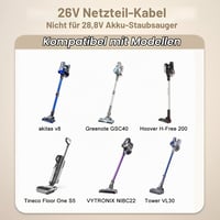 Nabíjací kábel TAIFU 26V pre vysávače – VersLife S6 S7, Akitas V8, Greenote GSC40 GSC50, Xiaomi G20 Lite, ONSON D18E C17 Pro, Hoover H-Free 100 200 300 500 700 800, adaptér Proscenic P10 P9 P8 3