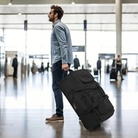 TAIHOYIN Nagy Méretű Összecsukható Utazótáska Kerekekkel - 85-100L Bővíthető Gurulós Sporttáska, Fekete Utazó Bőrönd Alternatíva 6