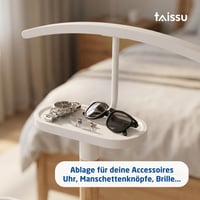 Nemý sluha TAISSU EIDE – biela a drevo – s hornou tyčou a vešiakom na nohavice – 47x29x111 cm – oceľ a drevo – stojan na oblečenie do spálne 5