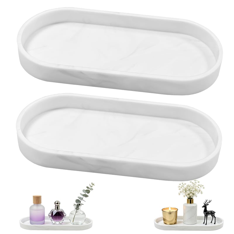 Set tăvițe pentru baie TAIVIN, 2 bucăți - Tavă decorativă de depozitare pentru baie