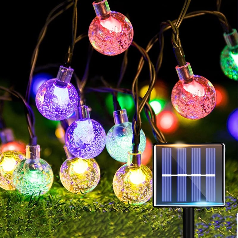 taiyongkang 10m 40 LED-es napelemes kerti fényfüzér, 8 világítási mód, IP65 vízálló - 8M, Warm White