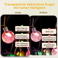 taiyongkang 10m 40 LED-es napelemes kerti fényfüzér, 8 világítási mód, IP65 vízálló - 8M, Warm White 2