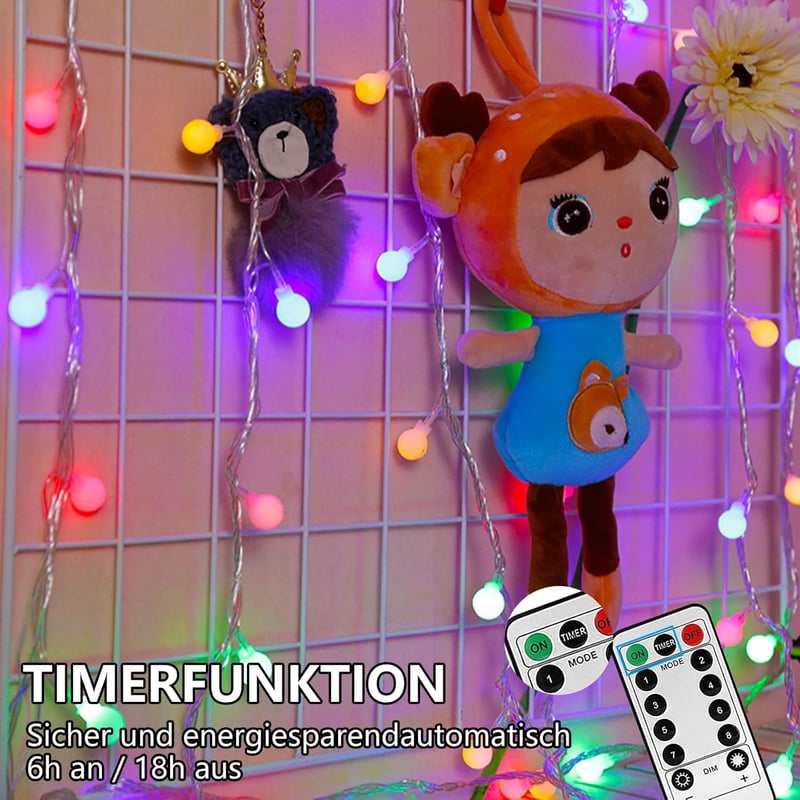 taiyongkang 13m 100 LED-es Színes Fényfüzér USB/Akkumulátor Távirányítóval Vízálló